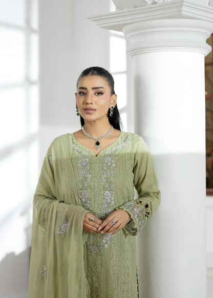 Designer Pistachio Green Chiffon Pakistani Suit Online in KSA Riyadh Saudi Arabia Oman Bahrain Qatar