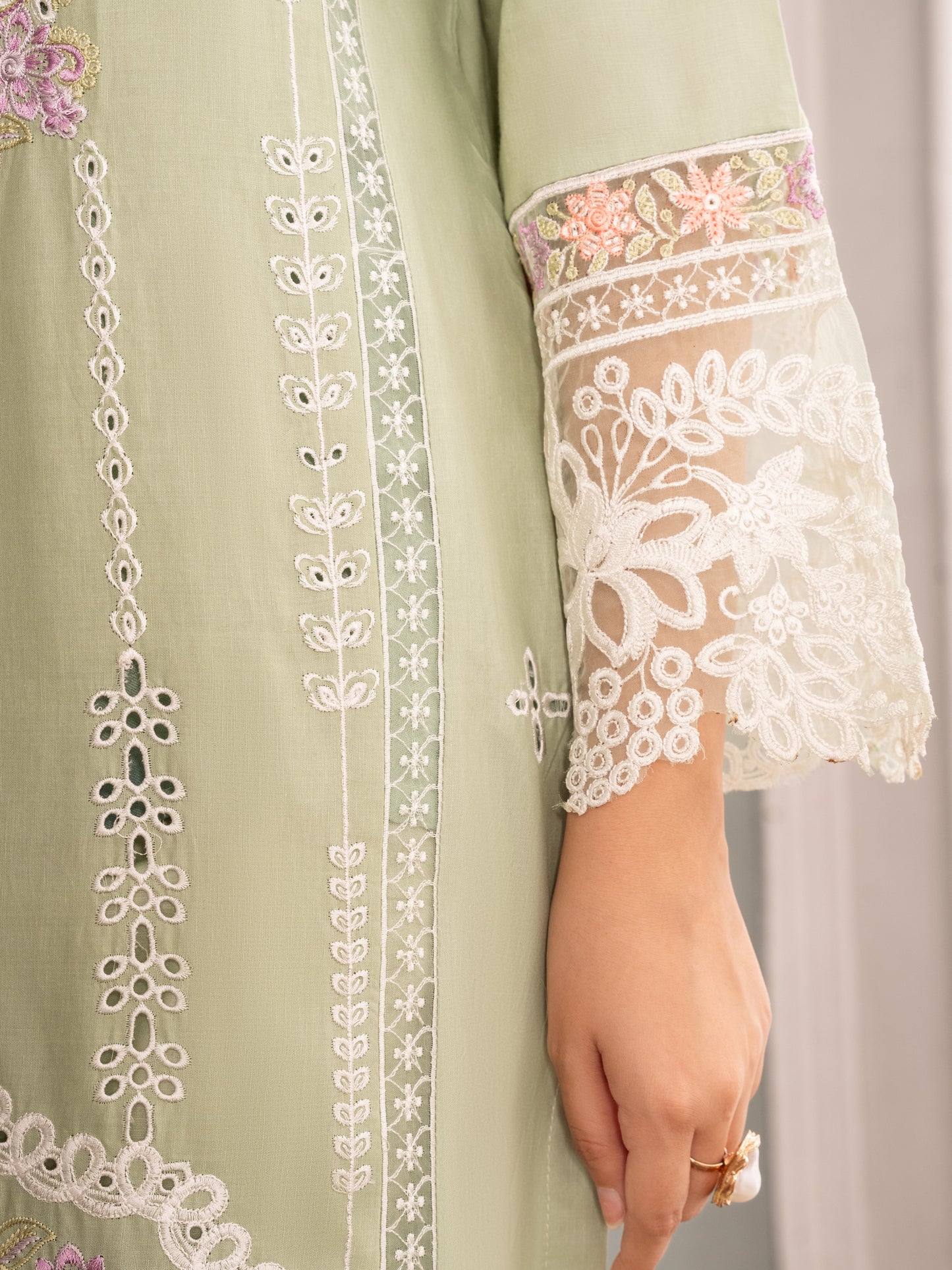 Designer Pistachio Green Lawn Salwar Suit Online in KSA Riyadh Saudi Arabia Oman Bahrain Qatar
