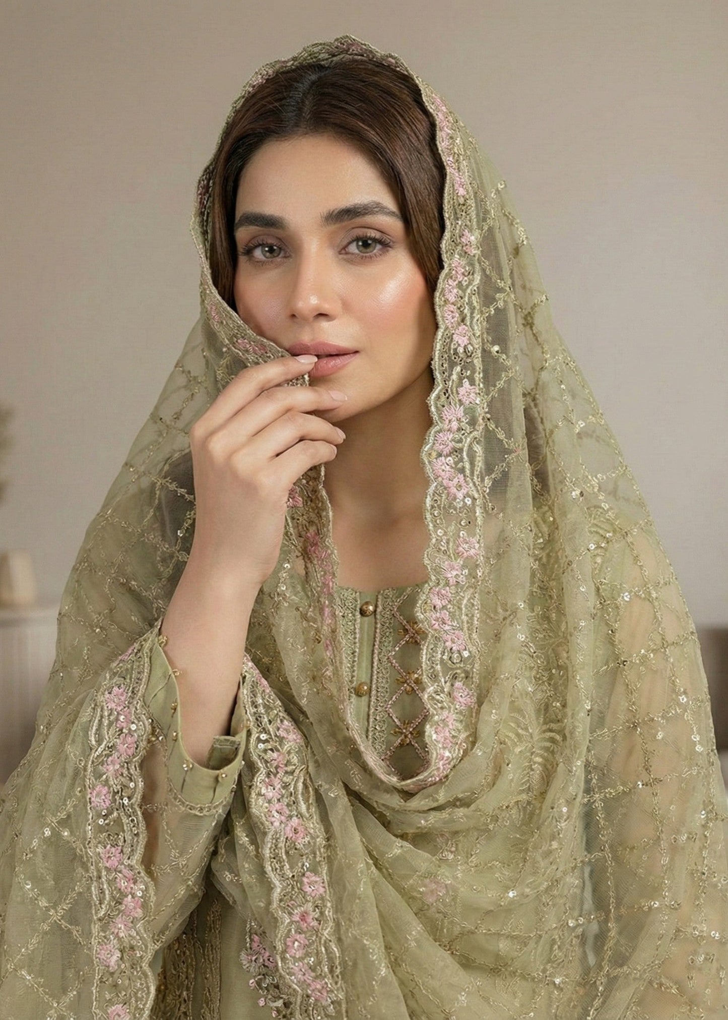 Designer Pistachio Green Organza Salwar Suit Online in KSA Riyadh Saudi Arabia Oman Bahrain Qatar