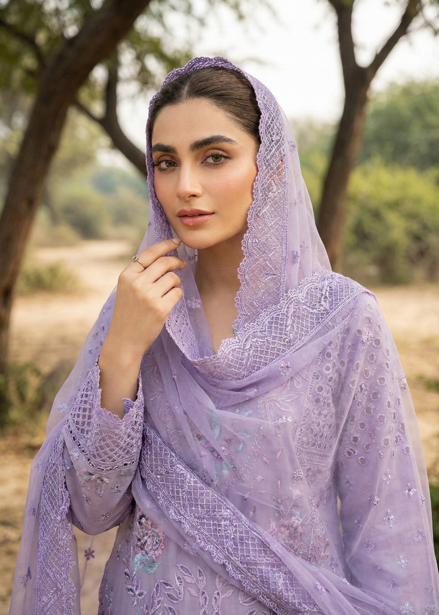 Designer Purple Ash Embroidered Lawn Dress Material Online in KSA Riyadh Saudi Arabia Oman Bahrain Qatar