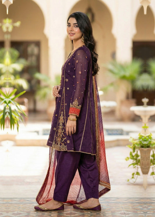 Designer Purple Khaddi Net Salwar Kameez Online in Sri Lanka India Australia