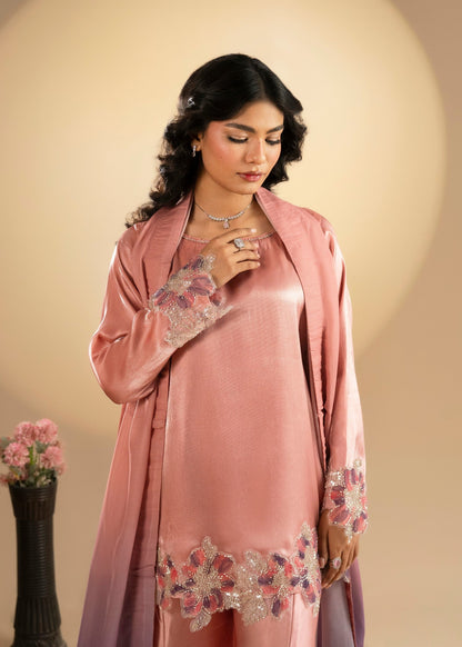 Designer Rose Pink Tissue Silk Sharara Gharara Online in Dubai UAE Abudhabi Ajman Sharjah
