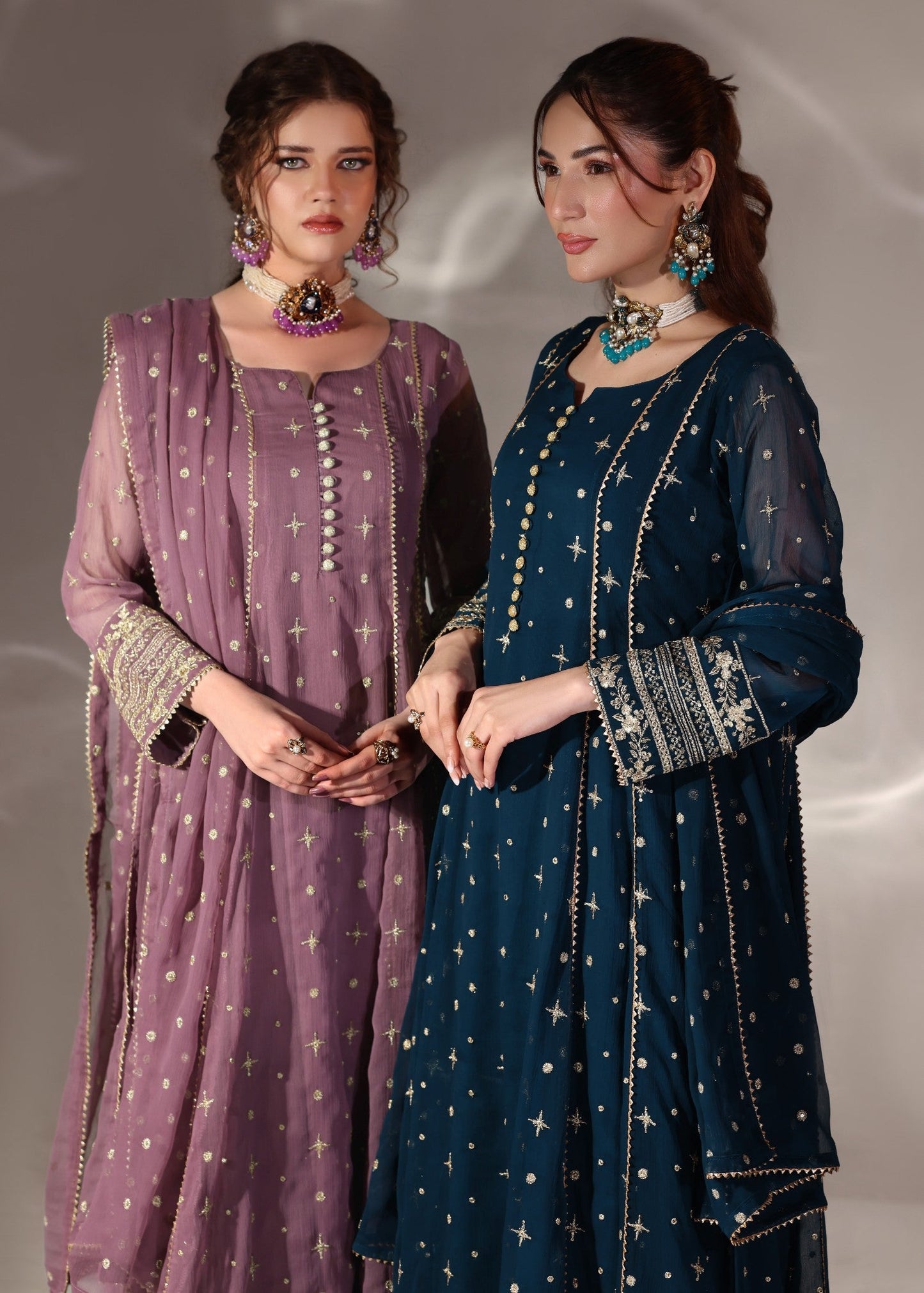 Designer Teal Embroidered Festive Outfit Online in UK USA Canada