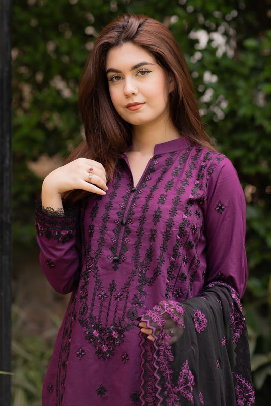 Lawn Embroidered Kurta with Pants