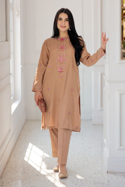 Embroidered Khaddar Kurta Set