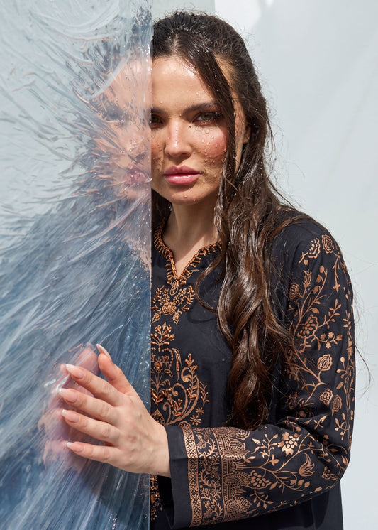 Dhanak Black Straight Cut Kaftan Online in Sri Lanka India Australia