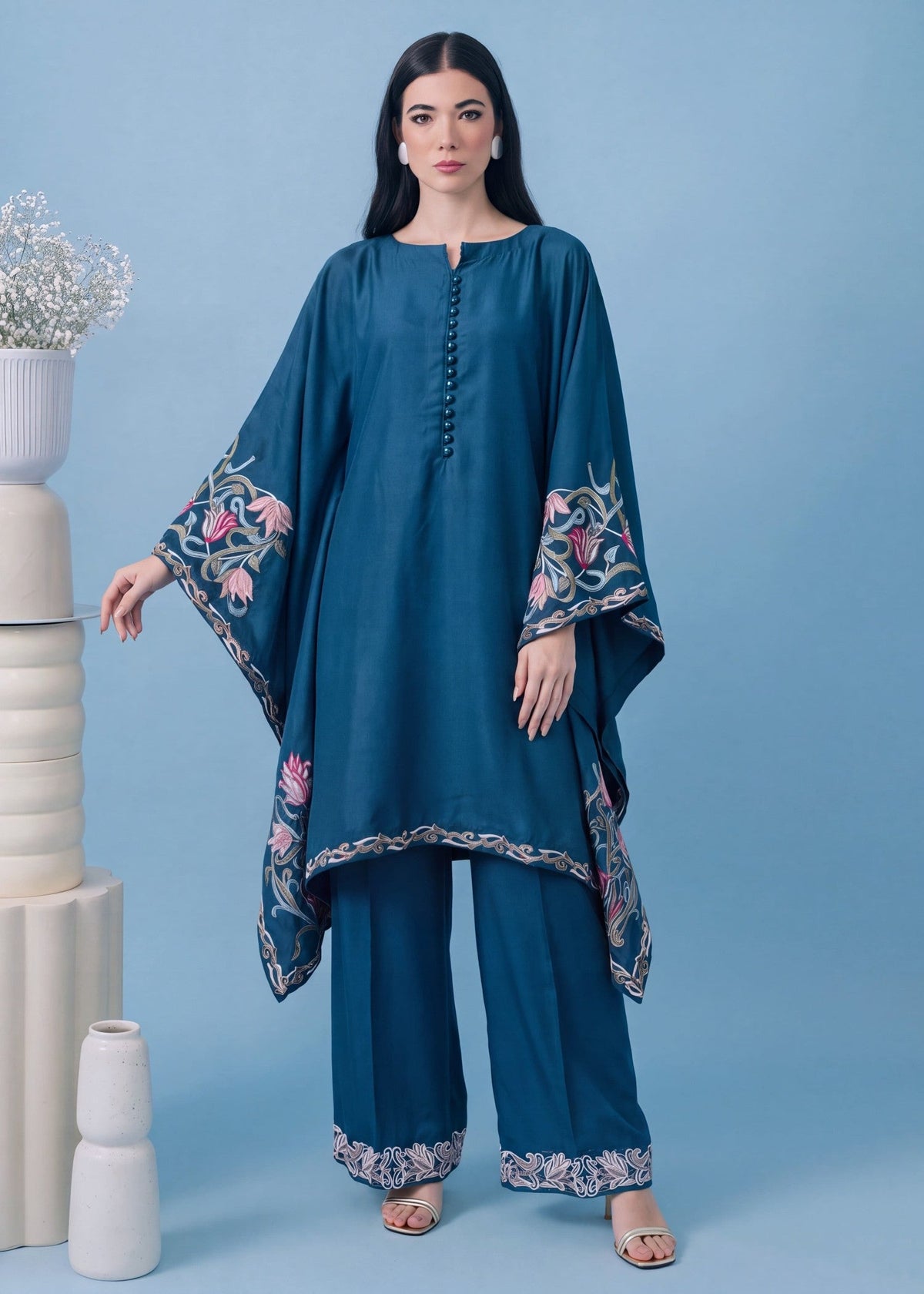 Dhanak Embroidered Kaftan Winter Wear Pakistani Suits Online in UK USA Canada
