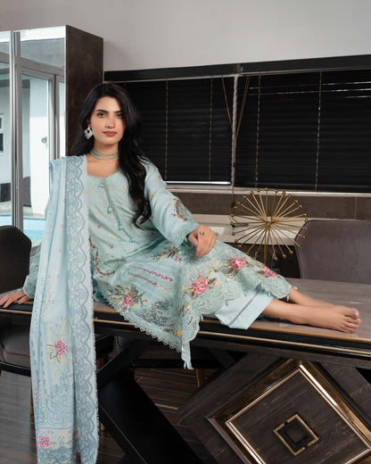 Dhanak Embroidered Pakistani Outfit with Shawl Online in Sri Lanka India Australia