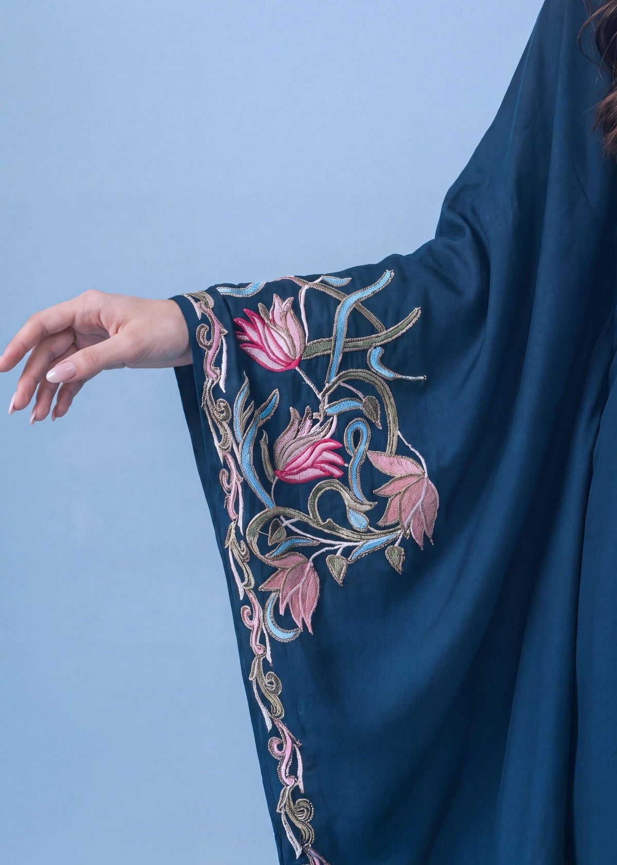 Dhanak Embroidered Short Kaftan Pakistani Suit Online in Sri Lanka India Australia