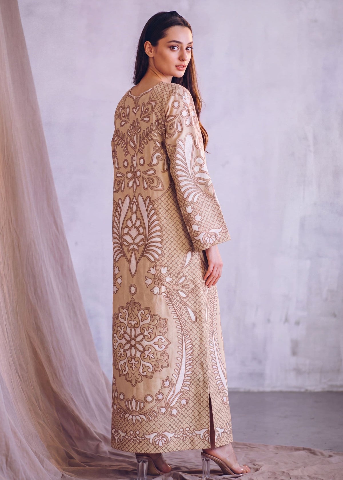 Dhanak Winter Wear Kaftan Online in KSA Riyadh Saudi Arabia Oman Bahrain Qatar
