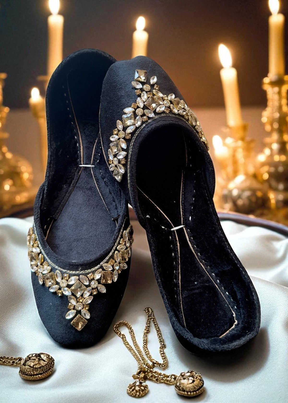 Diamond Work Velvet Khussa Online in UK USA Canada