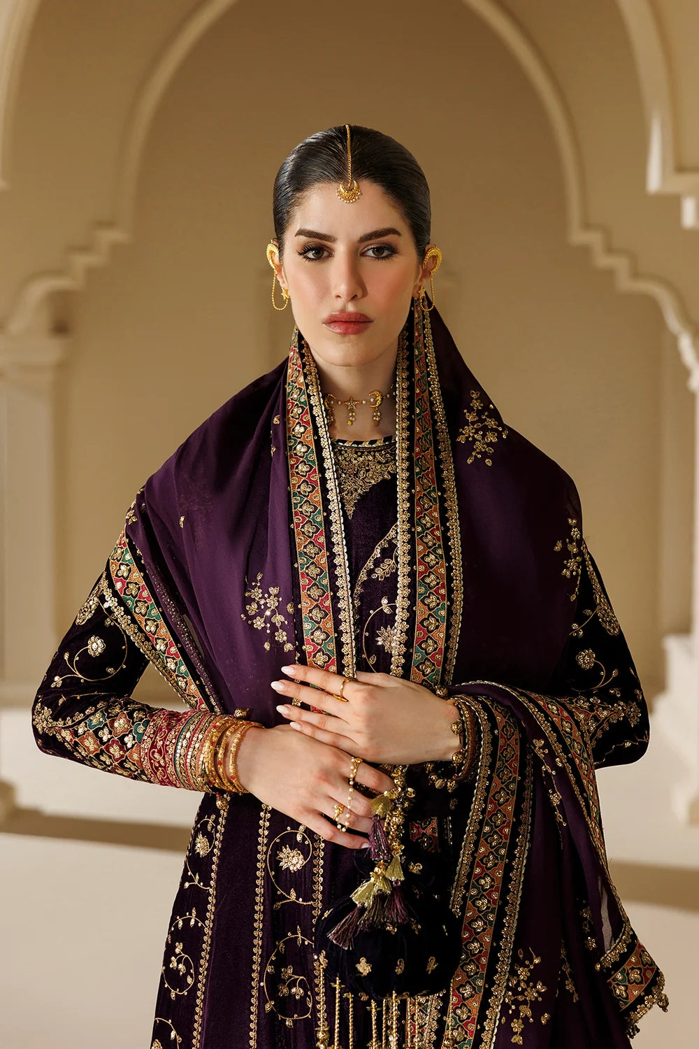 Designer Purple Velvet Maxi Pakistani Suit Online in Sri Lanka India Australia