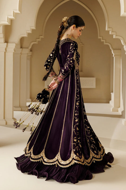 Ladies Purple Velvet Maxi Shalwar Kameez Online in UK USA Canada