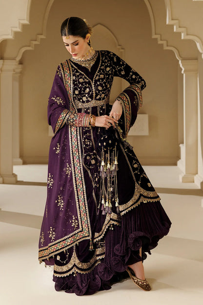 Purple Velvet Maxi Salwar Suit Online in Dubai DXB UAE Abudhabi Meena Bazaar