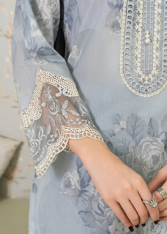Duck Egg Grey Lawn 3 Piece Suit Online in Sri Lanka India Australia