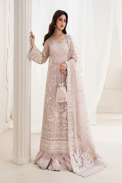 Dusty Rose Embroidered Organza Shalwar Kameez Online in Dubai UAE Abudhabi Ajman Sharjah