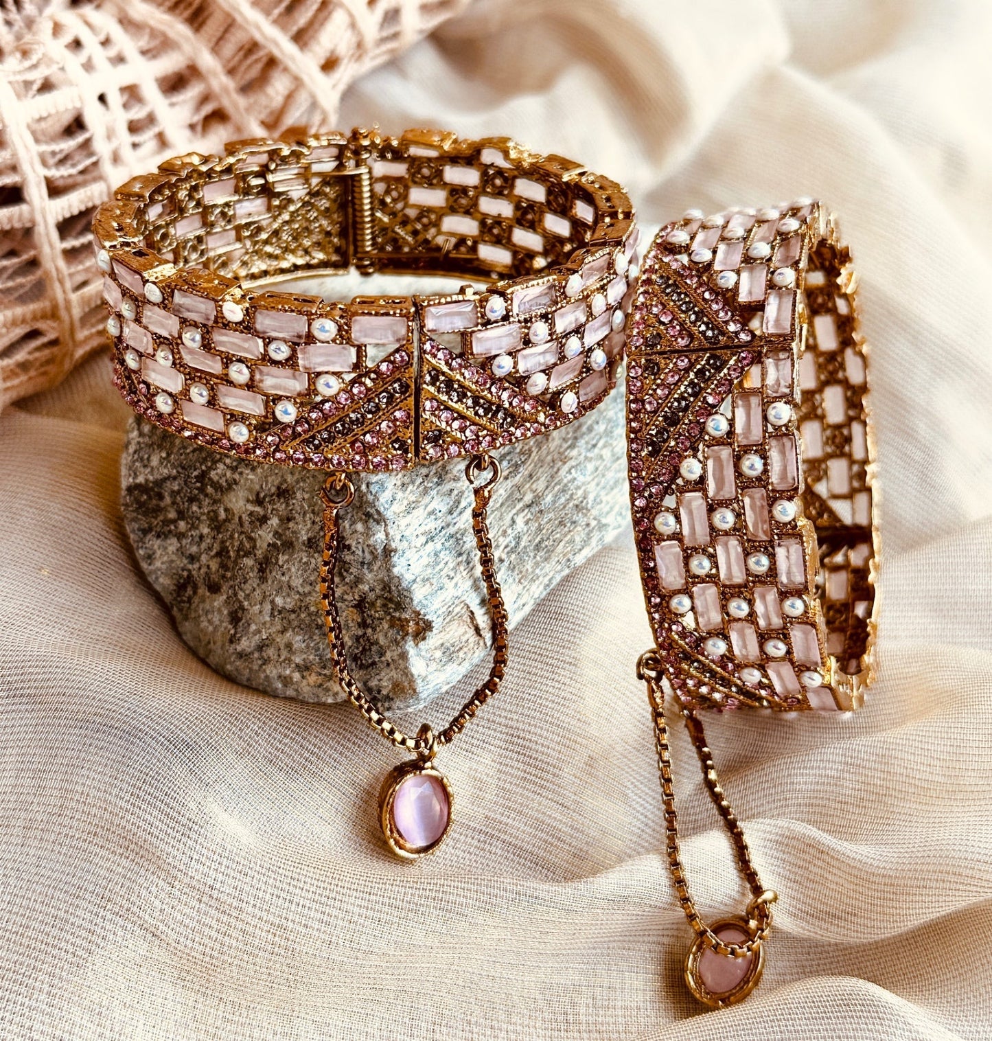 Egyptian Aura Pink Bangles Online in KSA Riyadh Saudi Arabia Oman Bahrain Qatar