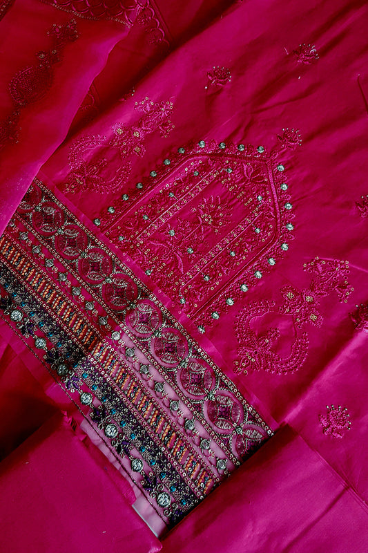 Ruby Pink Luxury Lawn Suit