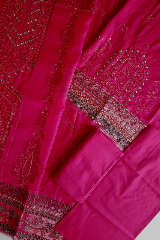 Ruby Pink Luxury Lawn Suit