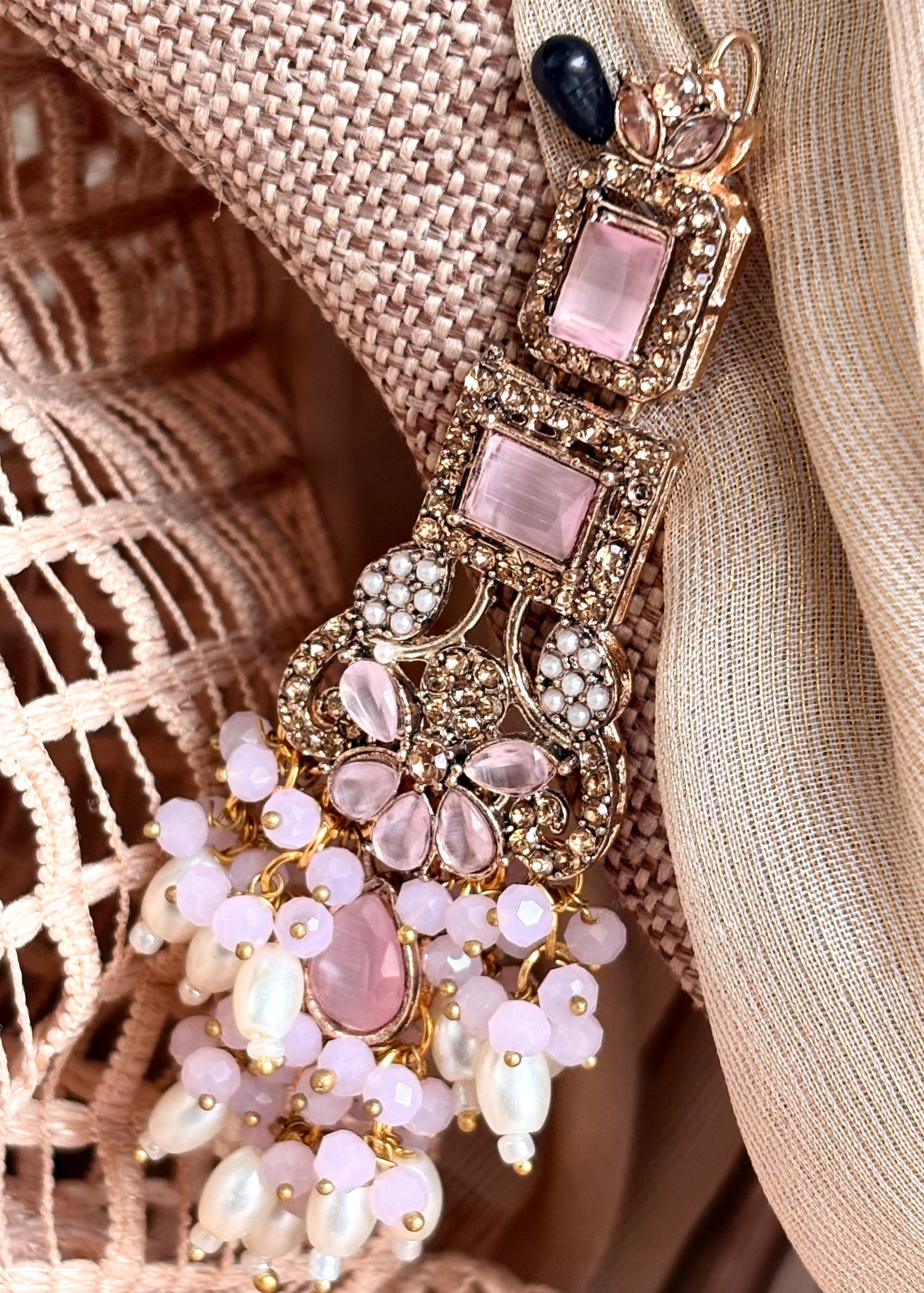 Elanique Pink Jewellery Set Online in KSA Riyadh Saudi Arabia Oman Bahrain Qatar