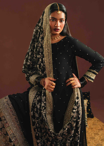 Elegant Black Chiffon Wedding Guest Outfit Online in Dubai UAE Abudhabi Ajman Sharjah