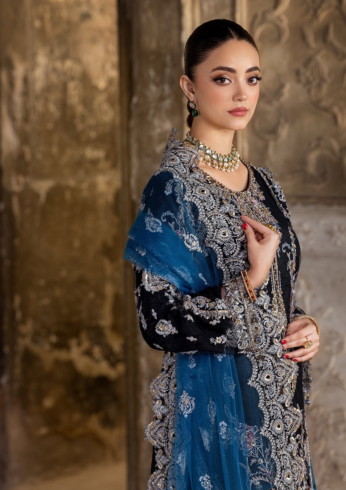 Elegant Black Net Sharara Outfit Online in UK USA Canada