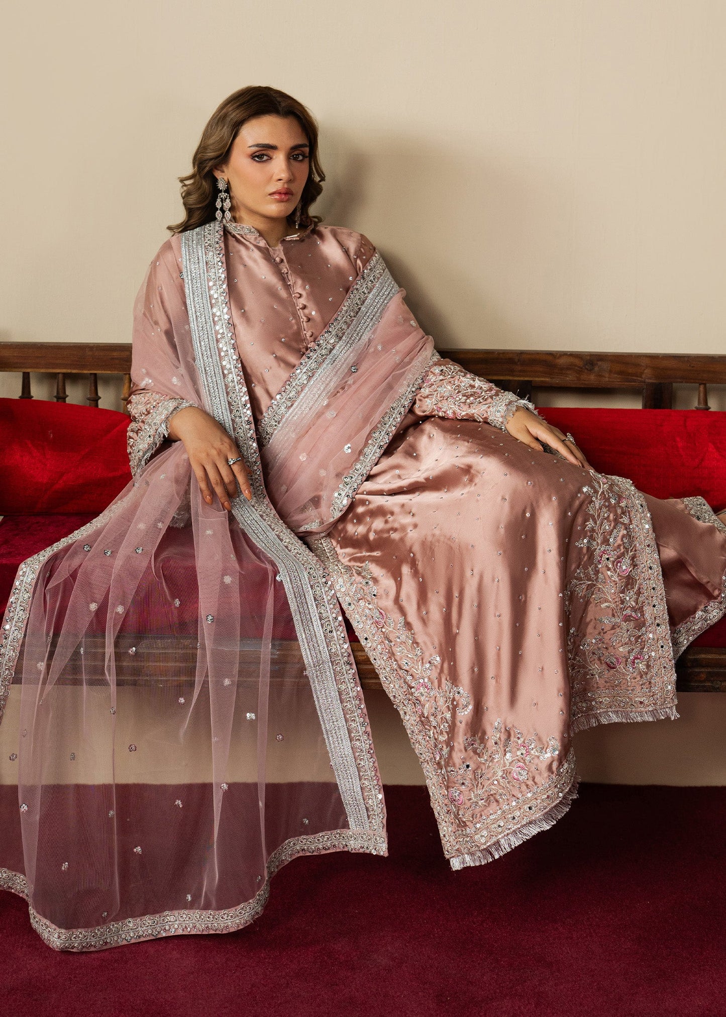 Elegant Blush Pink Charmuse Suit Online in Dubai DXB UAE Abudhabi Meena Bazaar