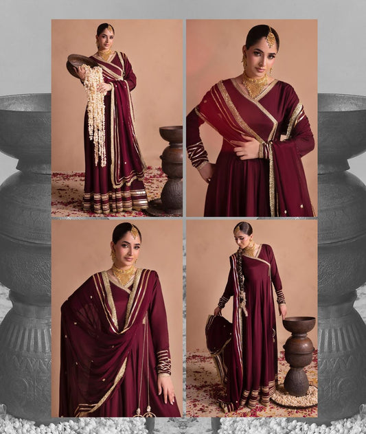 Elegant Embroidered Silk Maxi Trouser Set Online in Dubai DXB UAE Abudhabi Meena Bazaar