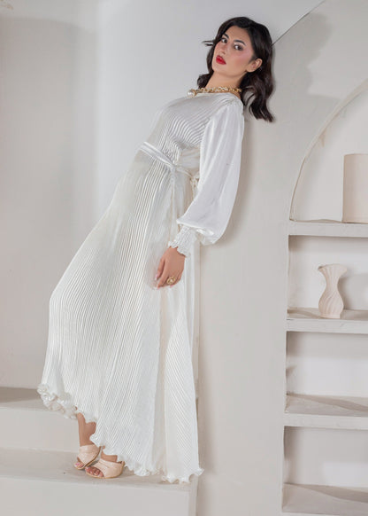 Elegant Ivory Shamooz Silk Dress for Women Online in Sri Lanka India Australia