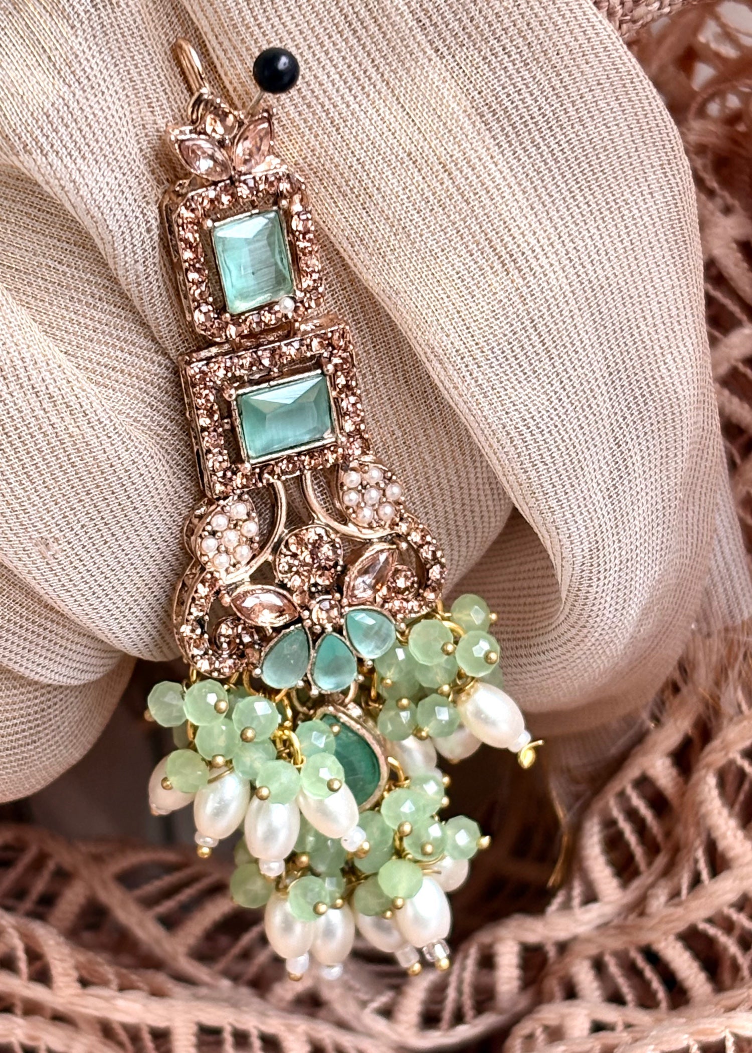 Elegant Mint Green Necklace Set Online in KSA Riyadh Saudi Arabia Oman Bahrain Qatar