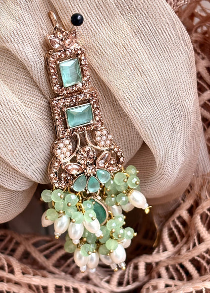 Elegant Mint Green Necklace Set Online in KSA Riyadh Saudi Arabia Oman Bahrain Qatar