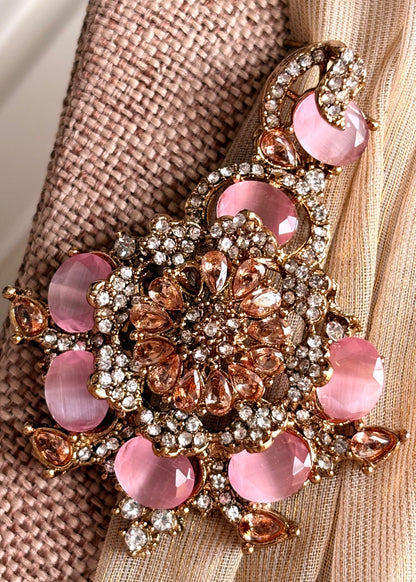 Elegant Pink Jewellery Set for Wedding Online in KSA Riyadh Saudi Arabia Oman Bahrain Qatar