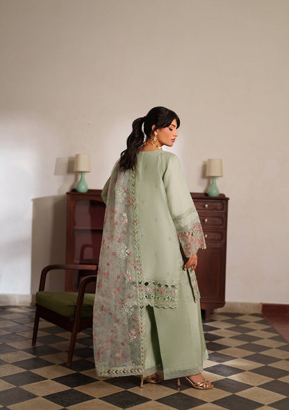 Elegant Pistachio Green Embroidered Suit Online in Dubai UAE Abudhabi Ajman Sharjah