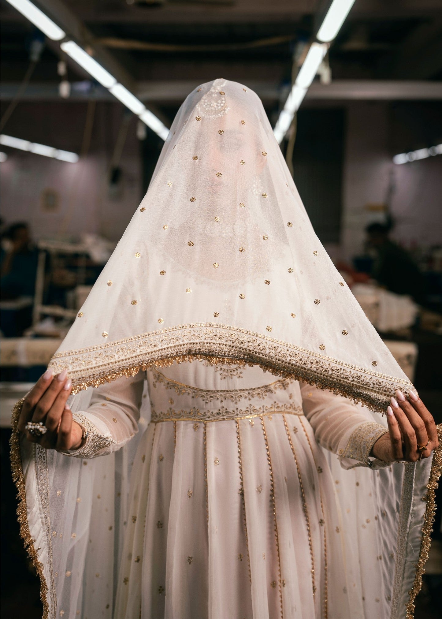 Elegant White Chiffon Pishwas with Spray Work Online in Dubai UAE Abudhabi Ajman Sharjah