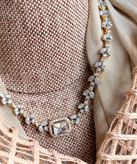 Elegant White Stone Bridal Jewellery Set Online in KSA Riyadh Saudi Arabia Oman Bahrain Qatar