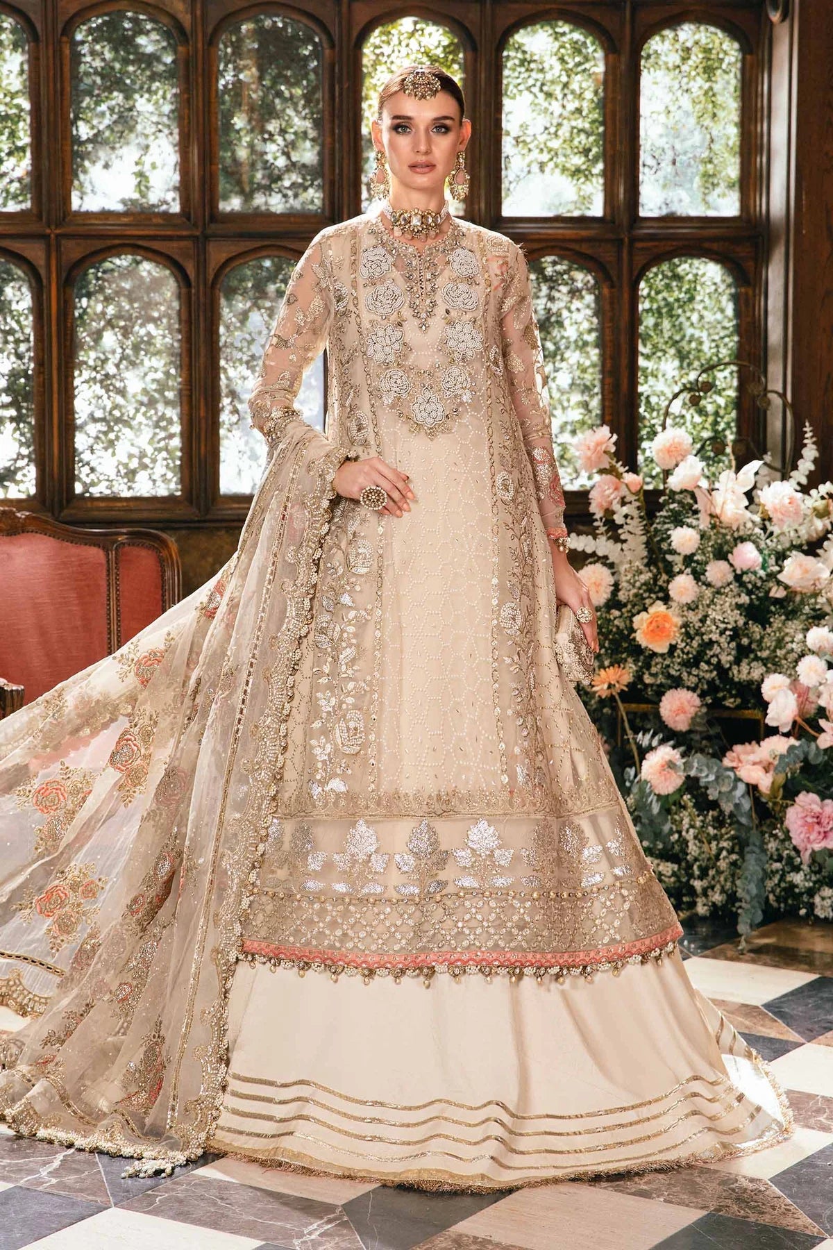 Ivory Handmade Suit with Pearl Work