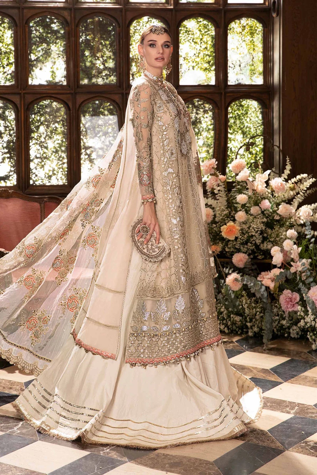 Ivory Handmade Suit with Pearl Work