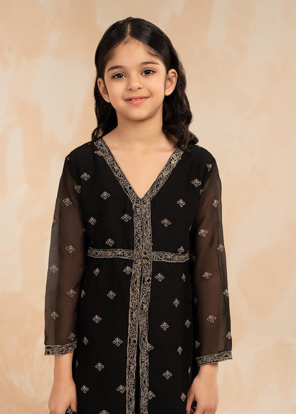 Embellished Black Chiffon Shalwar Kameez Online in UK USA Canada