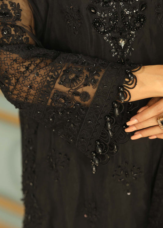 Embellished Black Organza Kurta Pajama Online in Dubai DXB UAE Abudhabi Meena Bazaar
