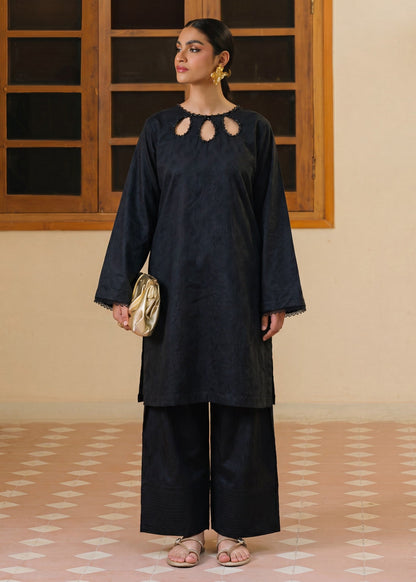 Embellished Black Textured Lawn Ladies Suit Online in KSA Riyadh Saudi Arabia Oman Bahrain Qatar
