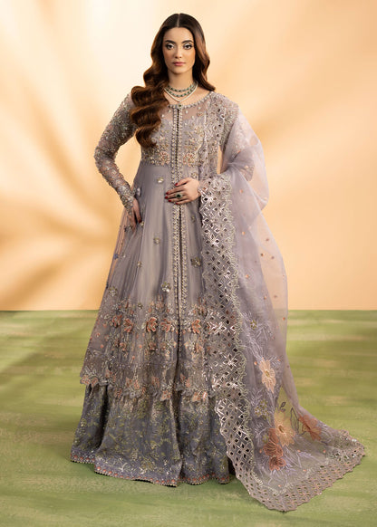 Lilac Embroidered Organza 4 Piece Suit Online in Dubai DXB UAE Abudhabi Meena Bazaar