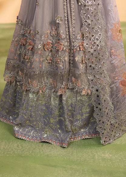 Lilac Organza Front Open Maxi Pakistani Wedding Outfit Online in Sri Lanka India Australia