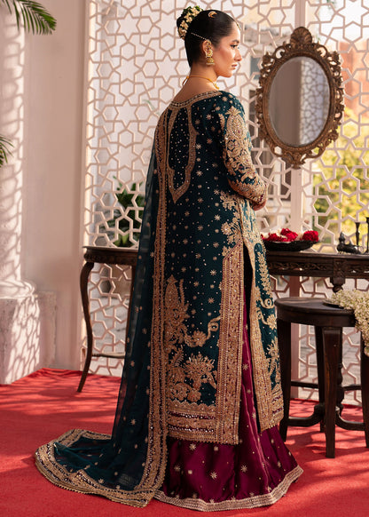 Embellished Charmuse Lehenga Set Bottle Green Online in Dubai UAE Abudhabi Ajman Sharjah