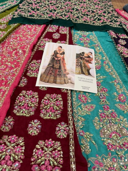 Embellished Chiffon Lehenga for Bridal Wear Online in Dubai UAE Abudhabi Ajman Sharjah