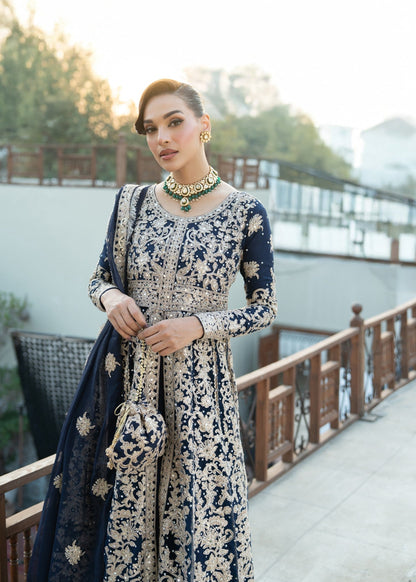 Embellished Dark Blue Pishwaas with Beadwork Online in Sri Lanka India Australia