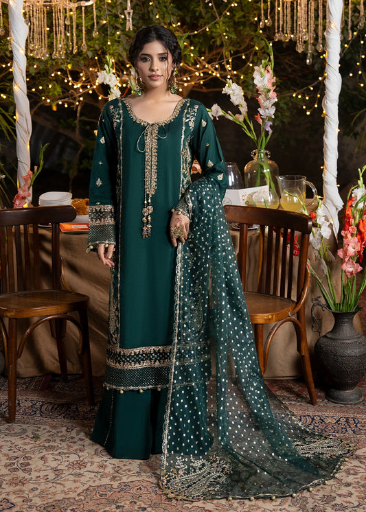 Embellished Green Organza Dupatta Kurta Online in Sri Lanka India Australia