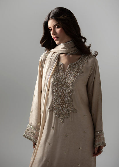 Beige Embroidered Kaftan Shalwar Kameez Online in Dubai DXB UAE Abudhabi Meena Bazaar
