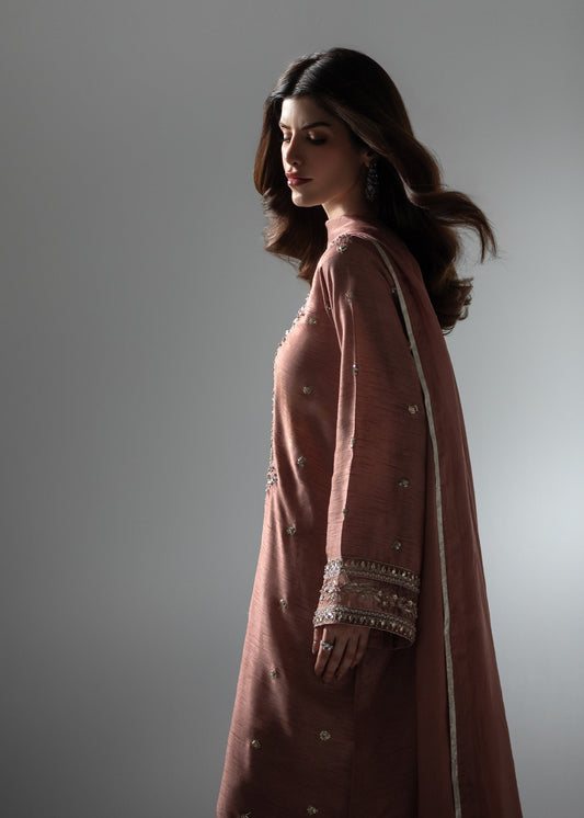 Pakistani Designer Pink Embroidered Kaftan Online in UK USA Canada