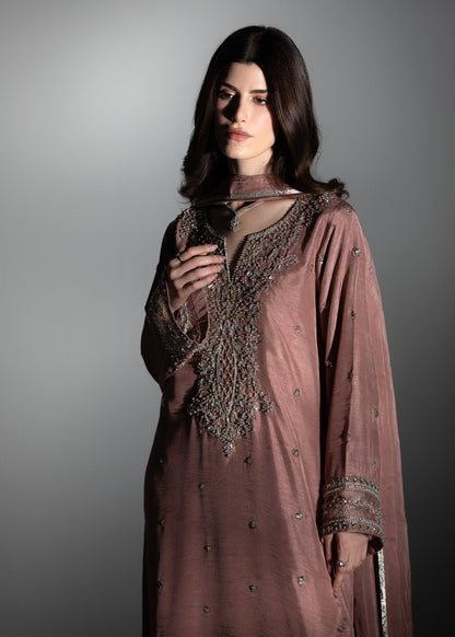 Embellished Pink Raw Silk Kaftan Online in Dubai DXB UAE Abudhabi Meena Bazaar