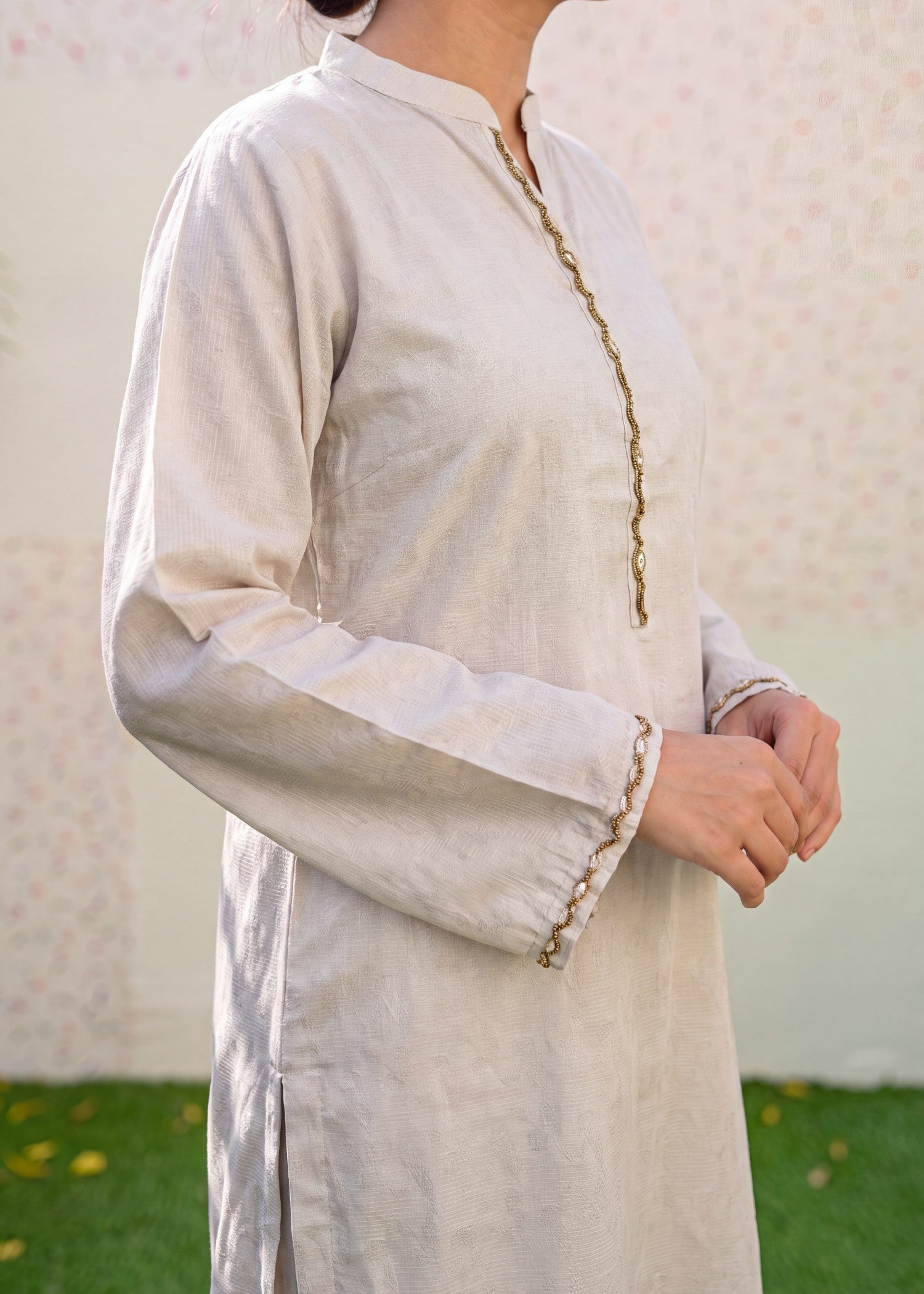 Embellished Ivory Lawn Pakistani Designer Suit Online in Dubai DXB UAE Abudhabi Meena Bazaar